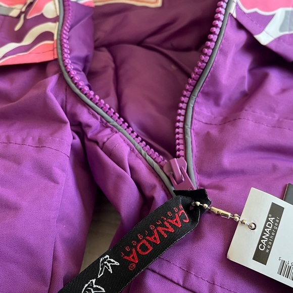 NWT Canada Weather Gear Snow Suit Hooded Kids 6/9MPurple Pink  Waterproof Warm - Picture 12 of 16